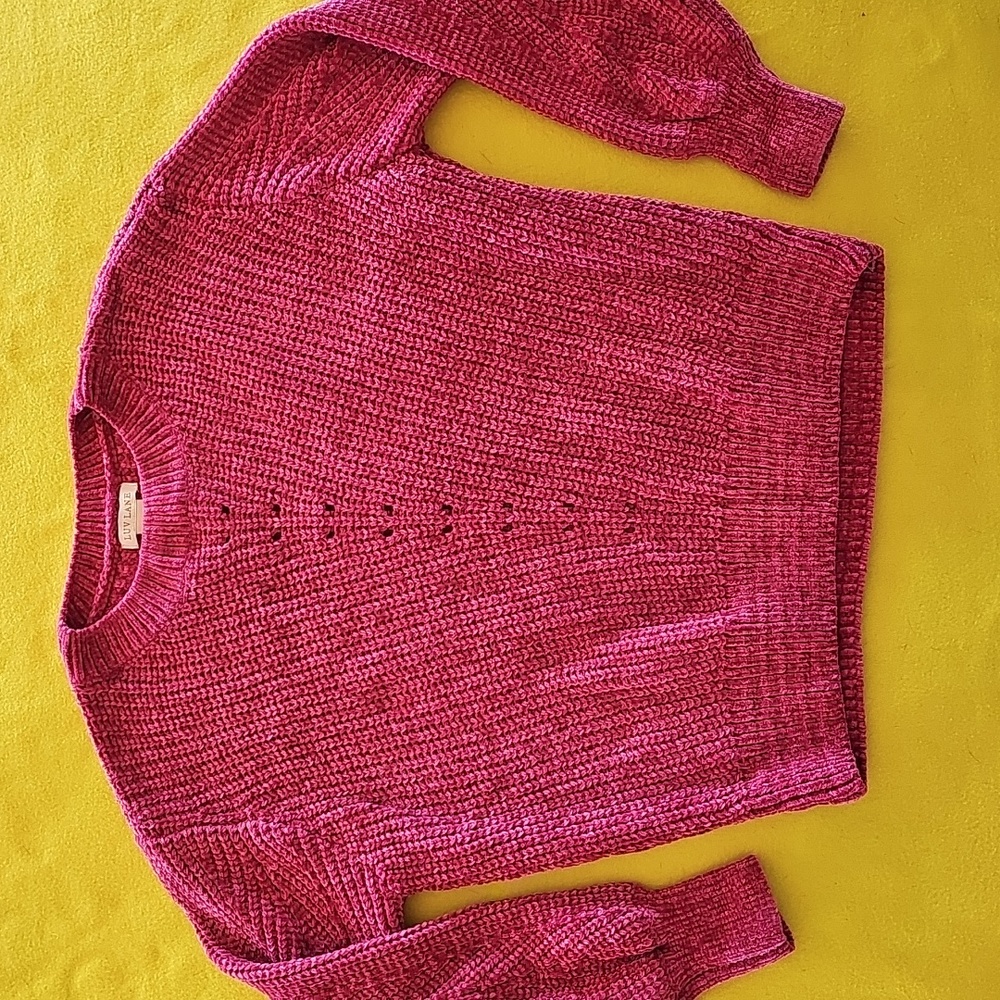 Long Sleeve Crew Neck Soft Sweater By Luv Lane Size Small